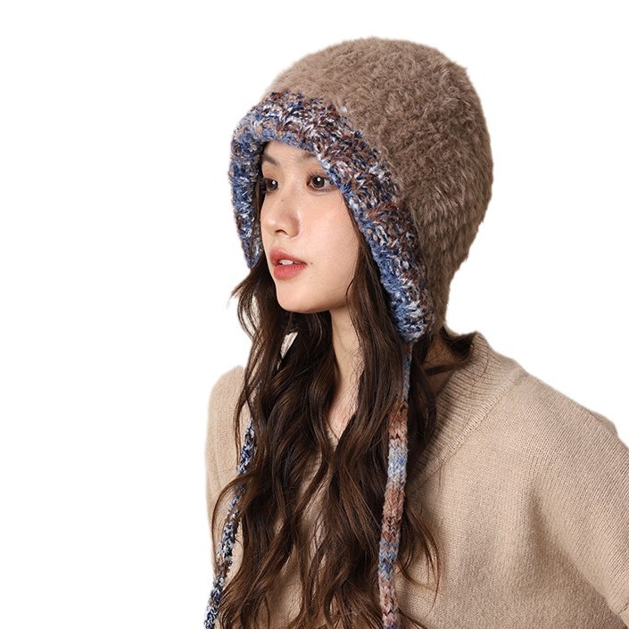 Handgemaakte grote hoofdomtrek pluche gebreid voor kinderen nieuwe herfst winter verdikt warm en gezicht verbeterend_voghion.com