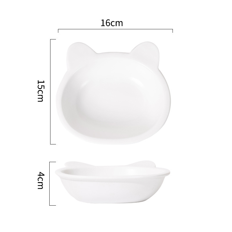 싱글 고양이 귀 그릇 - 흰색
