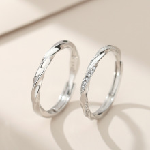 爱恋交织s925情侣戒指一对莫比乌斯新款简约个性ins对戒七夕礼物
