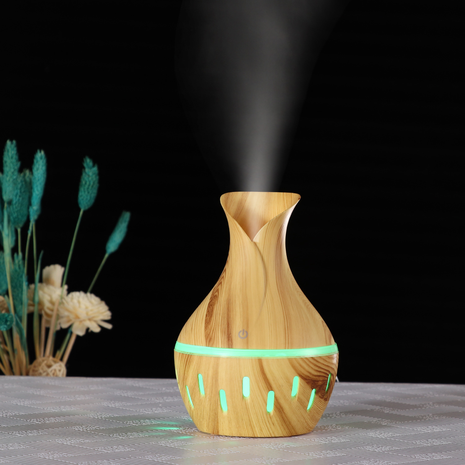 Retro Wood vase household small-scale humidifier desktop Mini Aromatherapy USB humidifier Customizable LOGO