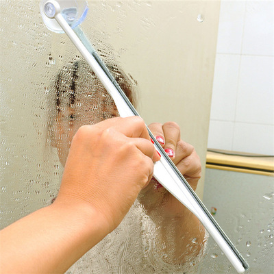 塑料玻璃清洁除雾刮挂式镜子除雾刷可360度手动旋转除雾器