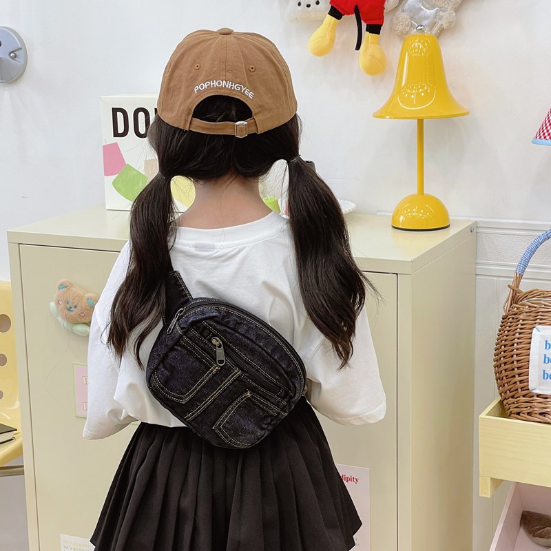 Bolsas de pecho coreanas jeans extranjeros para niños y niñas, bolsas de hombro casuales para padres e hijos 2025, bolsas de cambio para niños.