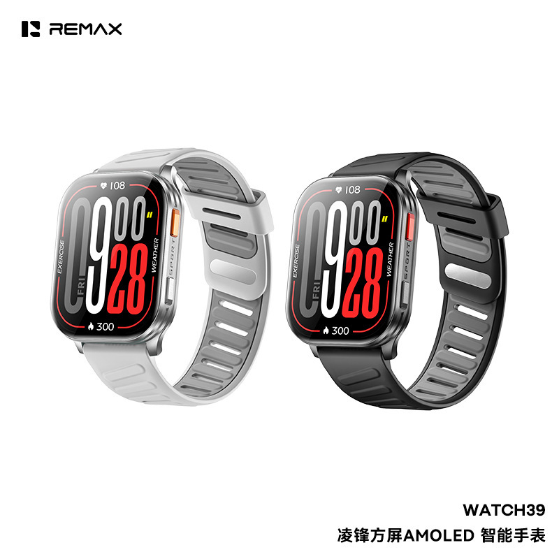 REMAX Smartwatch with AMOLED Square Screen, AI Voice Control, Multi-Language, Sports Modes, Cross-Border