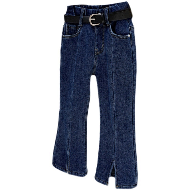 Nuevos jeans de niñas para niños lavados con agua de moda coreana con pantalones casuales de boquilla de primavera y otoño pantalones de aire extranjero