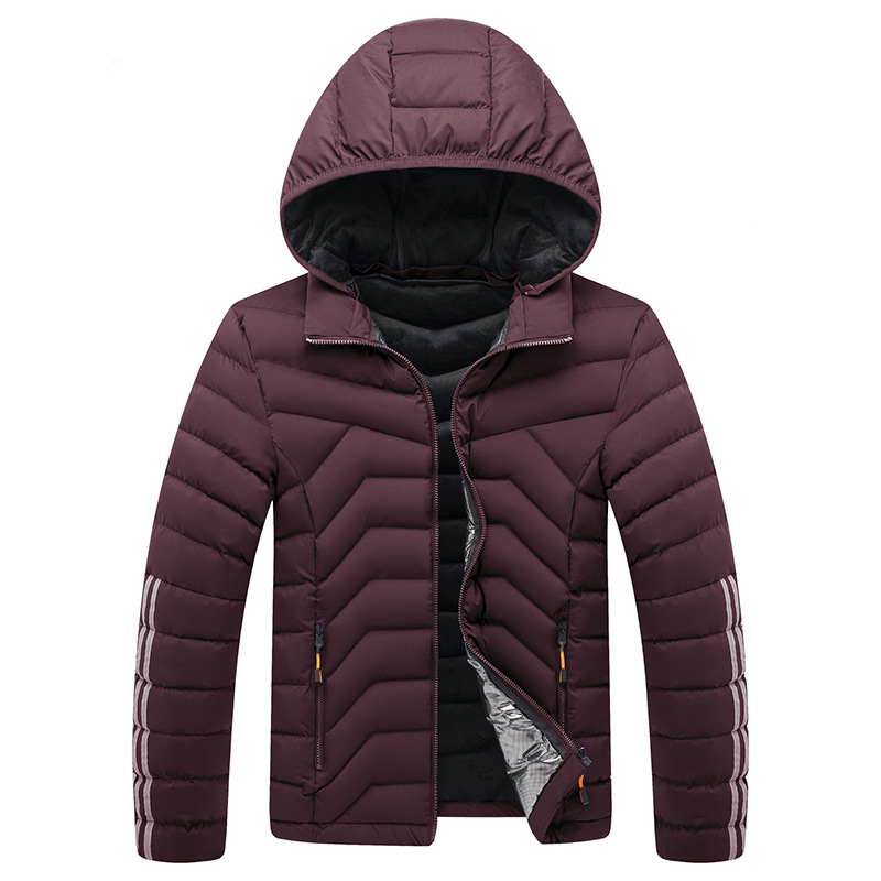 Cross-border Amazon Supply hombres forrado de lana engrosada con capucha de algodón acolchado abrigo costilla algodón raqueta algodón abrigo de algodón de los hombres al por mayor