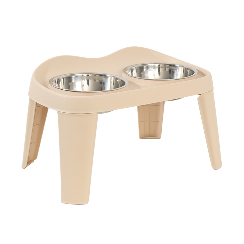 Alimentos de agua para perros plegables elevados doble tazón tazón de acero inoxidable tazón para perros grandes artículos para mascotas al por mayor transfronterizos