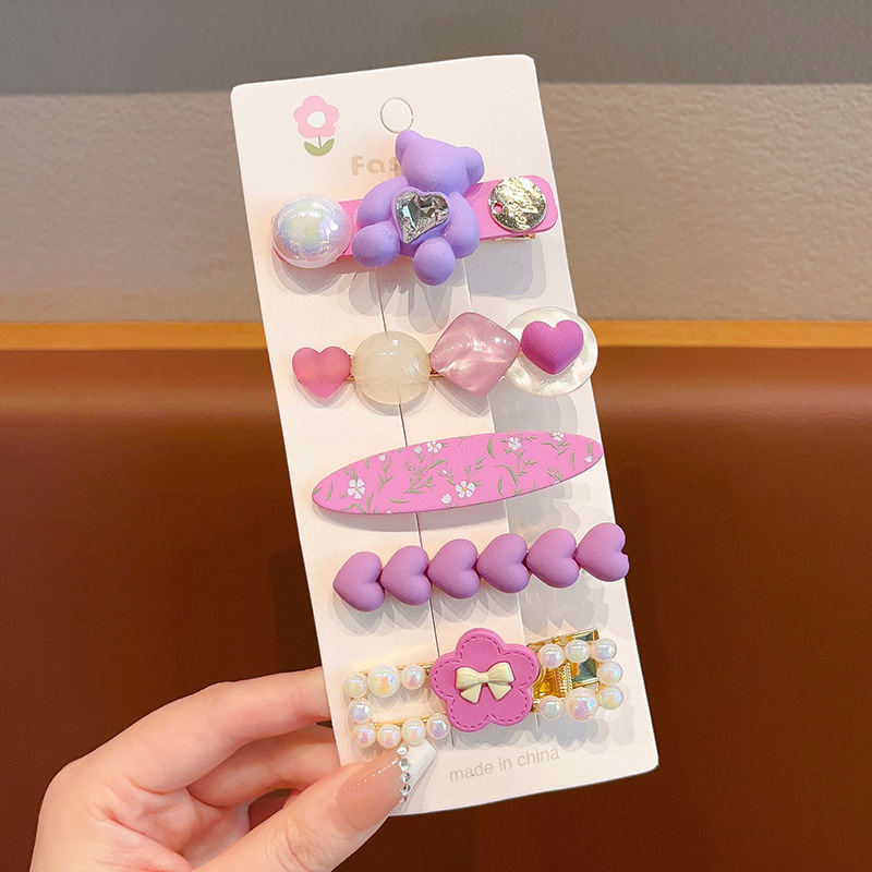 2025 verano pasador de cabello de dopamina colorido lindo frente dulce brocas de cabello rotas no lastimas brocas de cabello adornamientos para el cabello