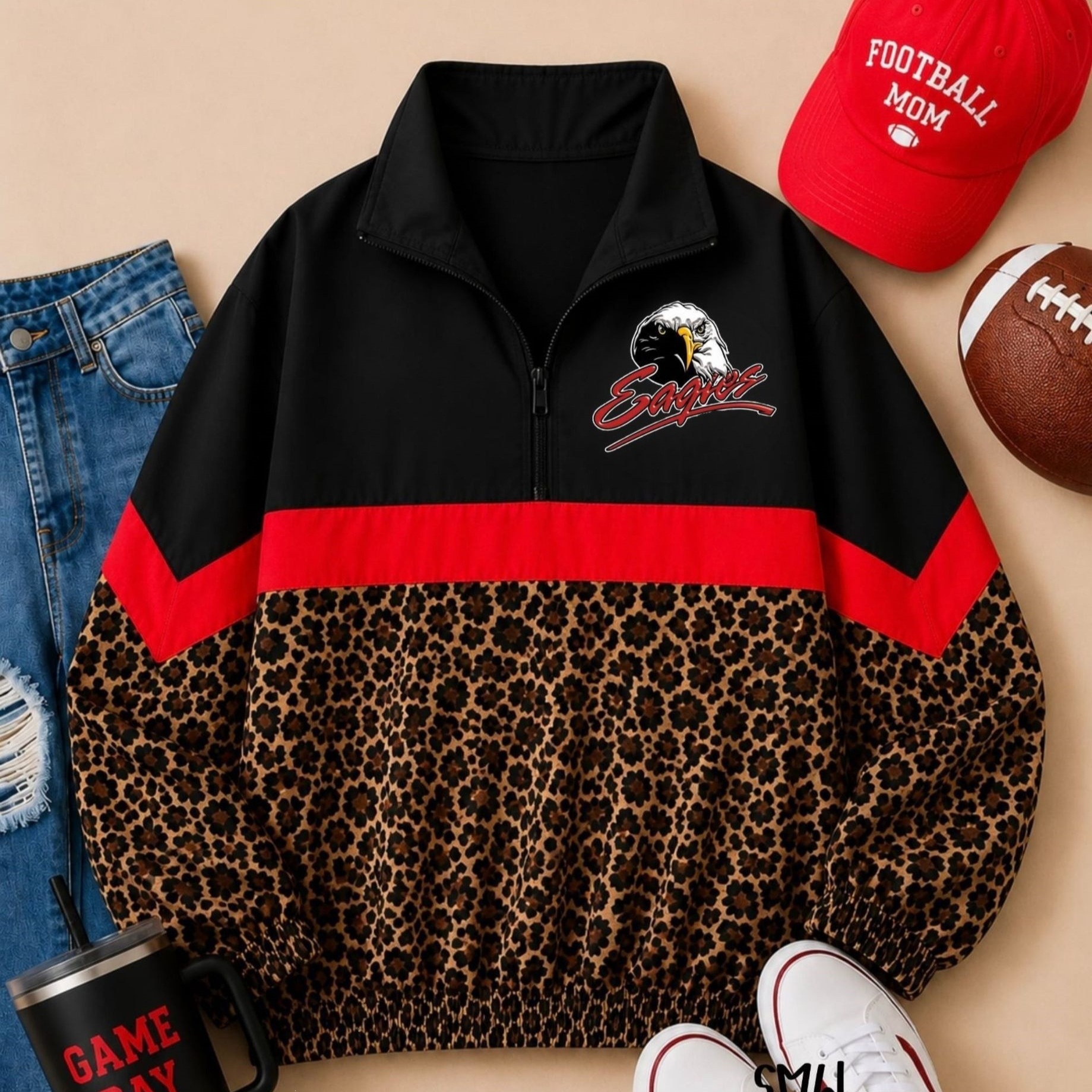 Cross-border leopard print trench coat with 3D digital print stand collar, women's team trendy versatile zip-up jacket.