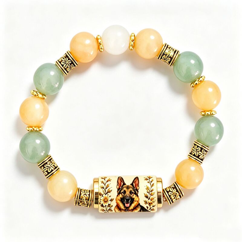 New cross-border animal crystal beaded bracelet Labrador German Shepherd Coffee Cat Highland Cow pet bracelet gift