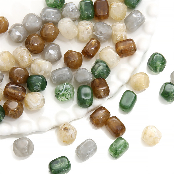 Acrylic amber rectangular beads