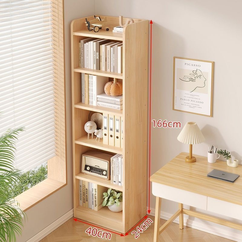 Floor-standing storage shelf, simple wooden bookcase, multi-layer storage cabinet for home use, suitable for bedrooms and living rooms, wall-mounted integrated storage cabinet 2