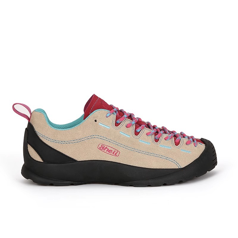 Zapatos de entrenamiento de alta altura de cuero de vaca, zapatos de entrenamiento de mujer al aire libre para caminar con suela gruesa de primavera y otoño 2024 nuevas zapatillas deportivas de color.