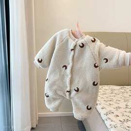 婴儿冬季连体衣百天衣服冬装超萌韩系婴幼儿外出服冬灯芯绒蝴蝶衣