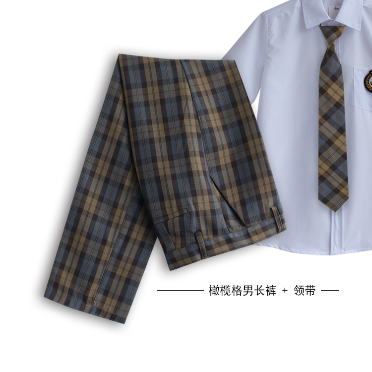 6 橄欖格男長褲+領帶.jpg