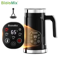 Электрическая взбивалка для молока (BioloMix), цифровой сенсорный ЖК-д экран, 5‑в‑1, 500 Вт, 130/300 мл