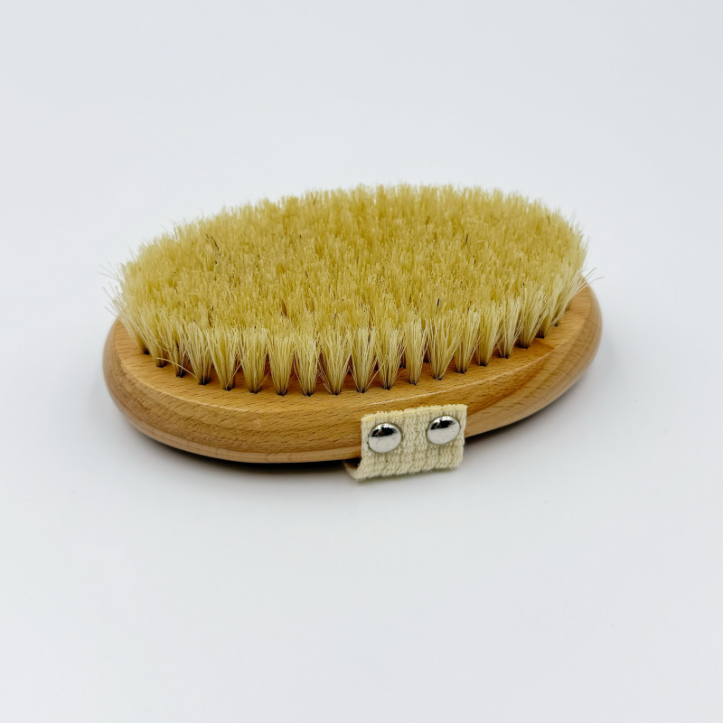 Lugar al por mayor artefacto de baño Cepillo de baño de limpieza de mango largo de madera maciza Cepillo de baño para frotar Cepillo de espalda para frotar Cepillo de baño de cerda de cerdo de pelo suave