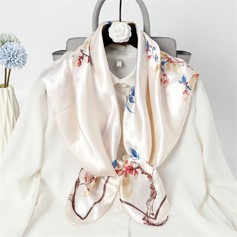 90 대형 스퀘어 롱 올 매치 스카프 여성 패션 인쇄 여름 선 스크린 비치 목도리 후드 실크 스카프