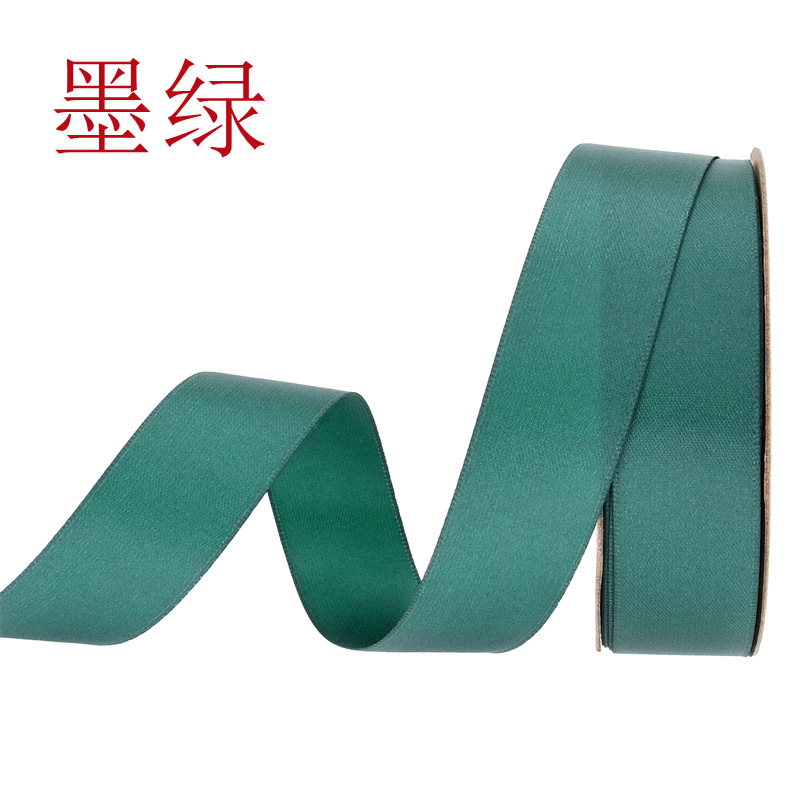 Transfronterizo 2.5 cinta de poliéster de cifrado doble cara cinta de seda mate vestido de boda decoración regalo de flores embalaje cinta forjada 25m