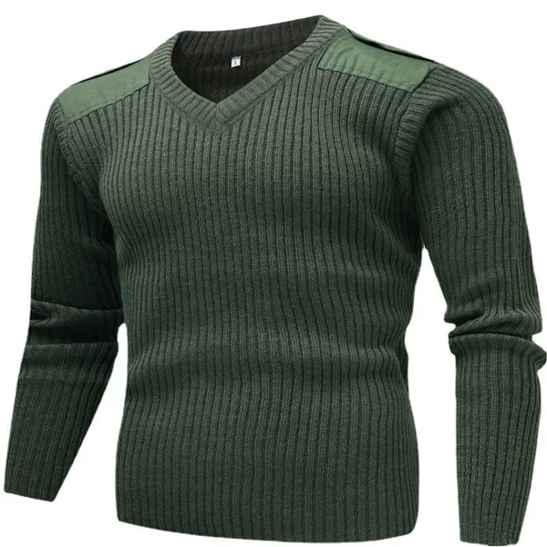 Patch Security Winter Outdoor Warm Sweater Unisex Woolen Sweater Cold-proof Crewneck Military Training Labor Protection Wind-proof Army