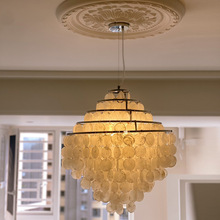 北欧简约枝形吊灯餐厅现代网红创意民宿风天然贝壳卧室灯具客厅