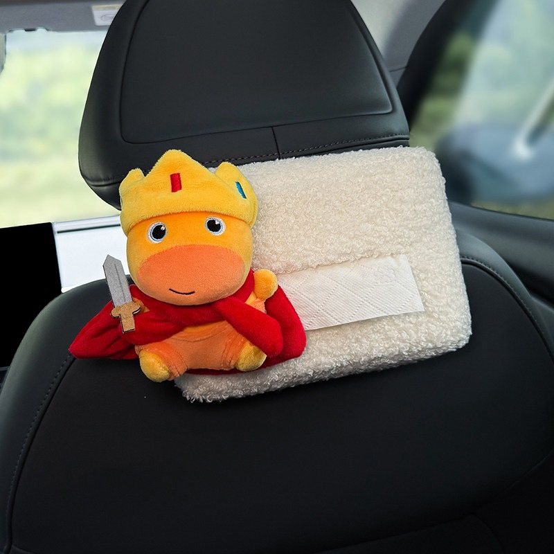 2026 Car-mounted tissue box, hanging tissue bag for car, Lulu car headrest tissue box, front and rear row decoration for goddesses