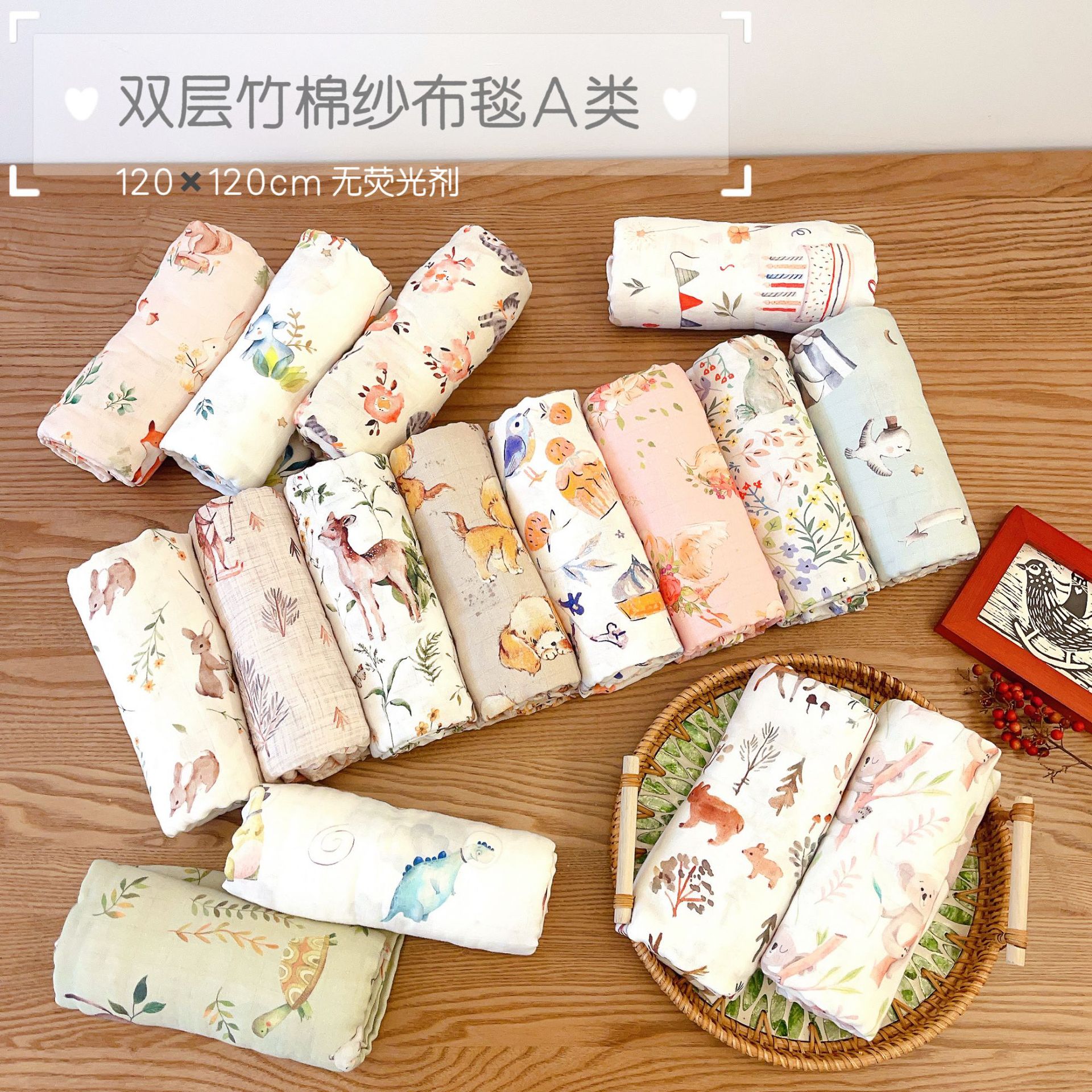 Spring and Summer New Baby Swaddle Wrap Newborn Thin Blanket Baby Bamboo Cotton Gauze Delivery Room Wrap Sheet Cover