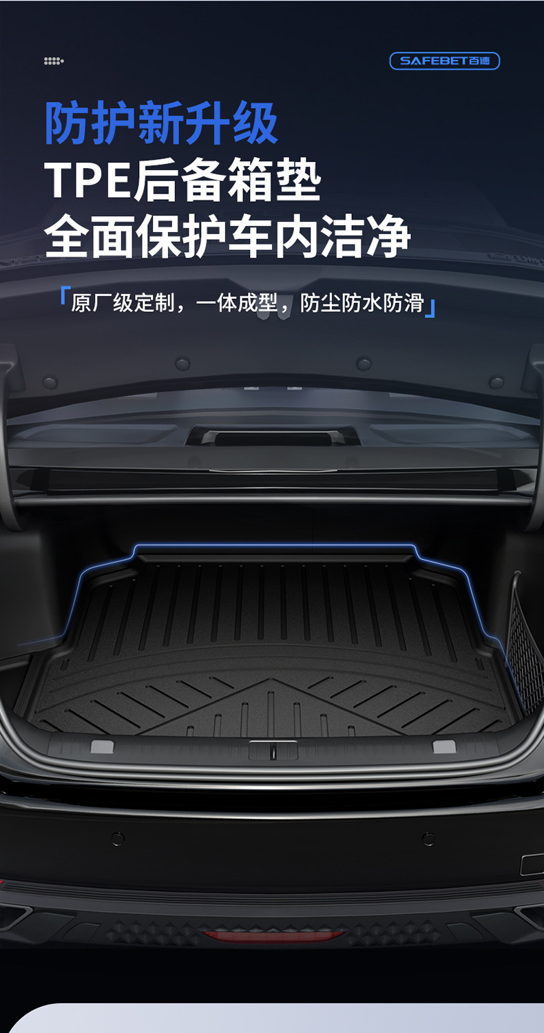 Suitable for Chery Tiggo 8, Arrizo 8, iCAR V23 all-weather special TPE car trunk mat