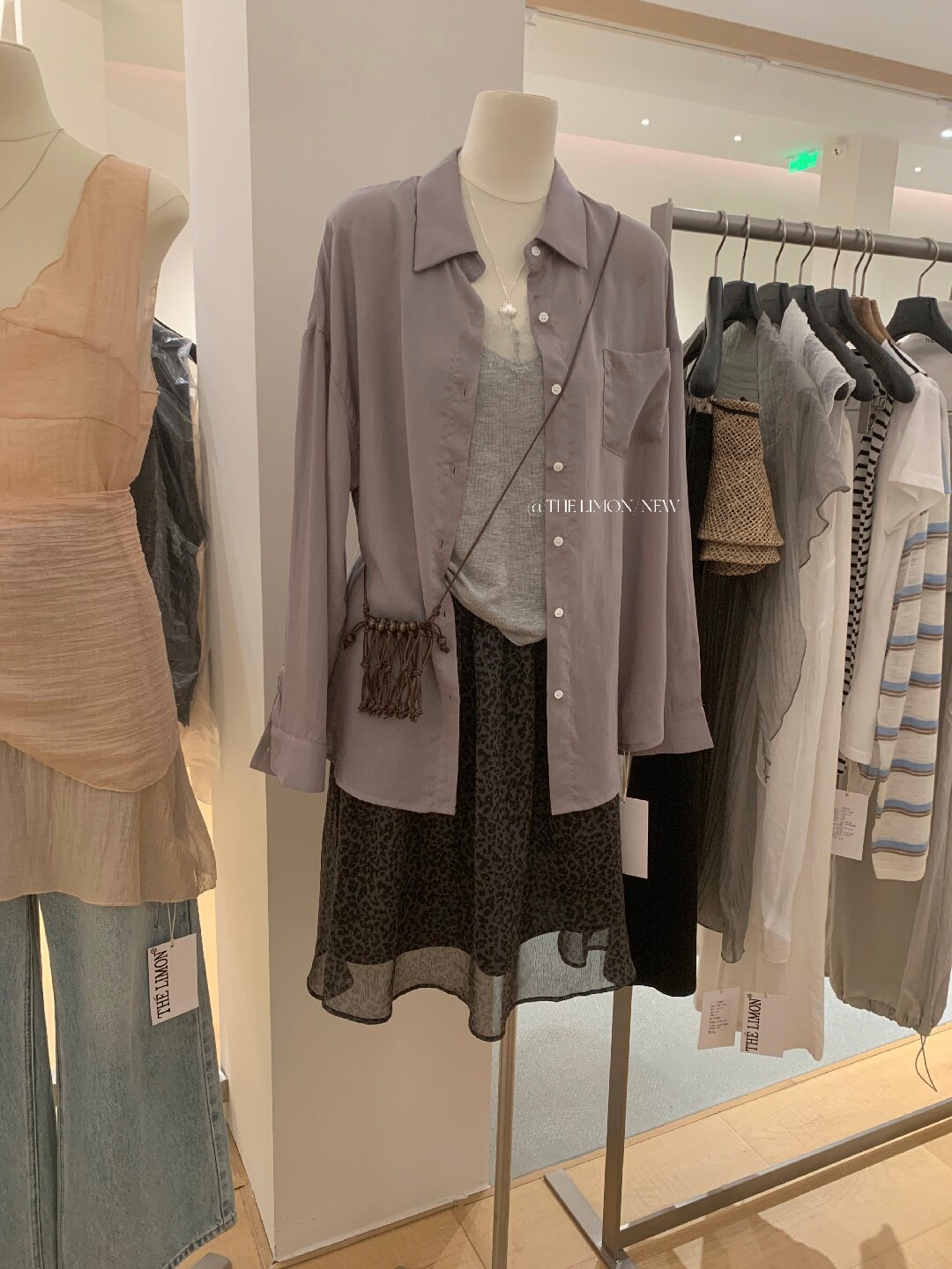 Áo sơ mi nữ tay dài chất liệu tencel phong cách lười biếng ấm áp — Vàng nhạt, xanh lam, Xanh lá cây nhạtcolor, màu hồng chi tiết 58