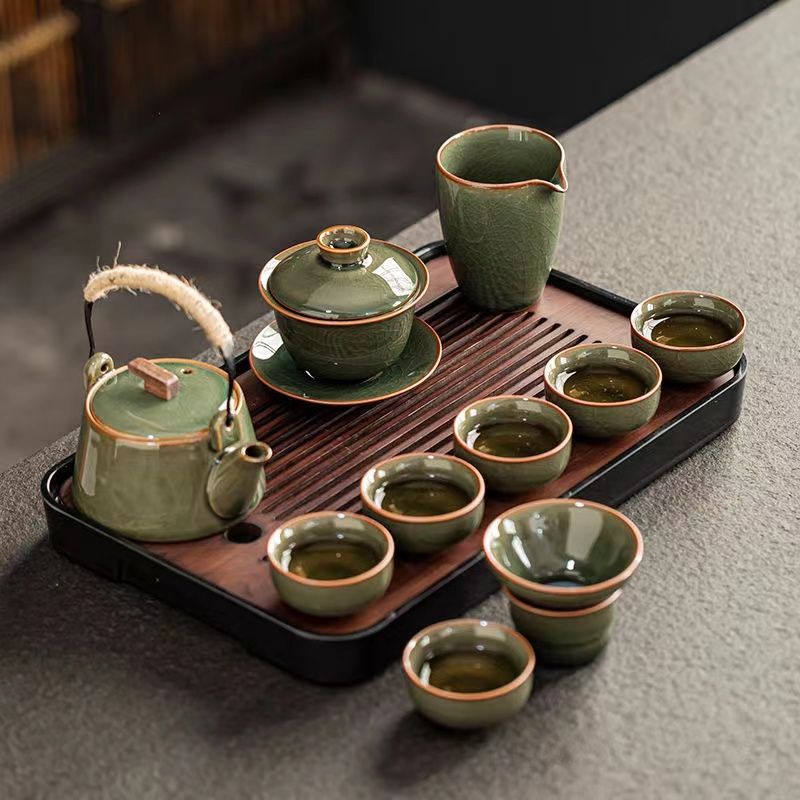 Juego de Té Kung Fu de Cerámica Ge para Oficina y Hogar