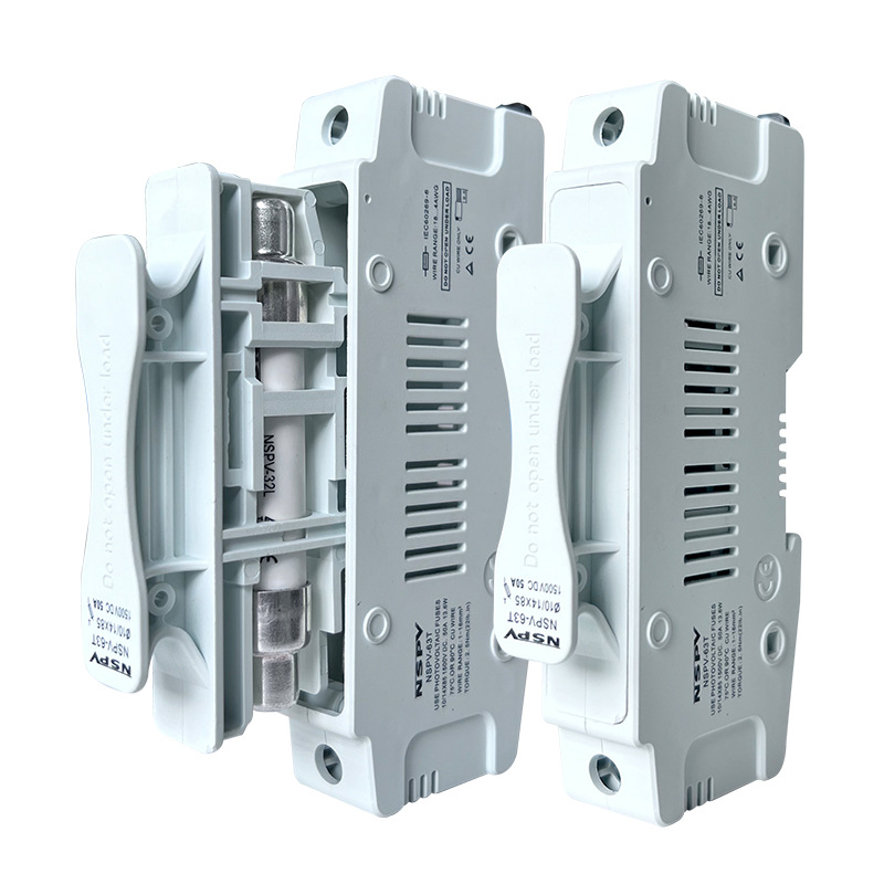 光伏熔断器保险丝抽拉半挂式熔断器底座1500V欧规保险丝管TUV认证