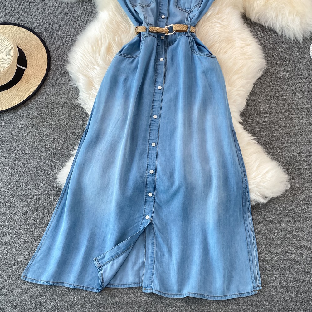 Fitted long skirt sleevless
