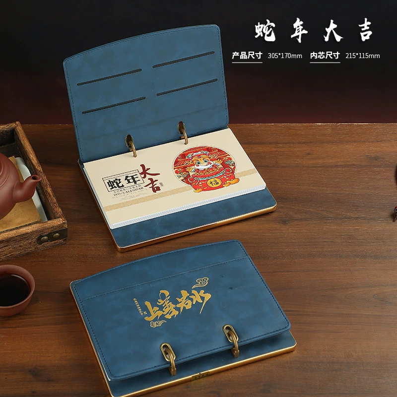 Wooden desk calendar, custom-made, ethnic style