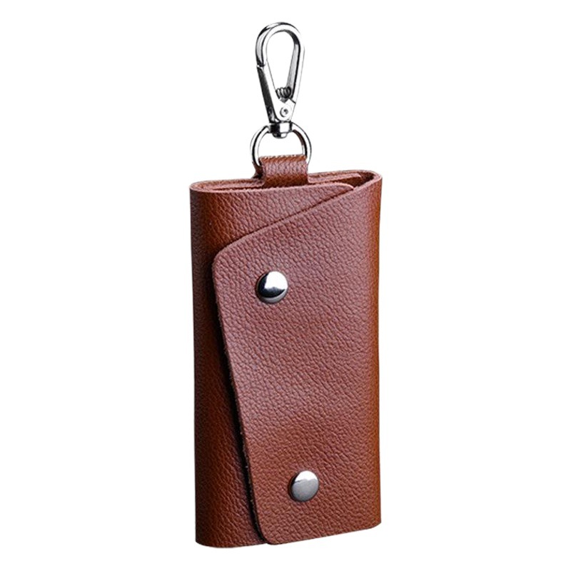 Factory Wholesale Men's and Women's Korean Style New Key Pouches, Leather Waist-Hanging Household Key Pouches, Practical Keychains