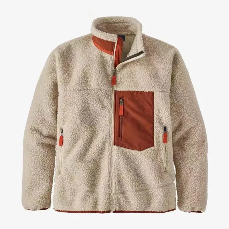 In-stock autumn and winter outdoor lamb fleece sweatshirt, couple's fleece jacket, unisex loose cardigan, polar fleece warm jacket In-stock autumn and winter outdoor lamb fleece sweatshirt, couple's fleece jacket, unisex loose cardigan, polar fleece warm jacket