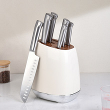 厂家2025年新款刀座7件套批发厨房刀架收纳架不锈钢刀配套