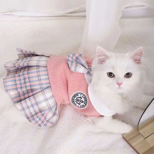 Cat Clothes Anti-lint Kitten Autumn Thin jk Dress Puppet Kitten Pet Summer Cute Cat Dress