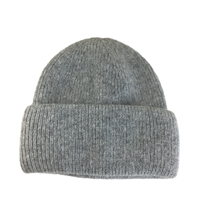 Cappello invernale unisex in lana di coniglio lavorato a maglia da donna, autunno e inverno, caldo e spesso, con paraorecchie, cappello di lana alla moda_voghion.com