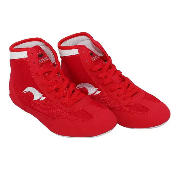 Boxing shoes, unisex low-top and high-top styles, suitable for sanda, combat training, wrestling, and as long boots; featuring a durable rubber sole for professional, non-slip performance
