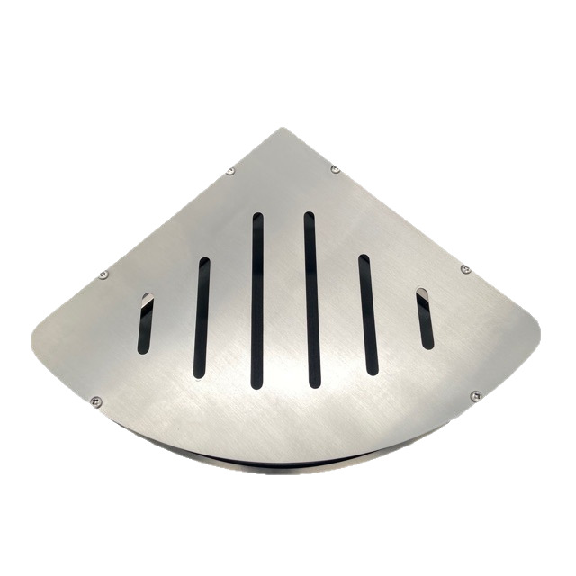 PVD pistola gris placa triangular sólida de acero inoxidable 304 esquina gabinete de baño fábrica de cestas de venta directa entidad de comercio exterior