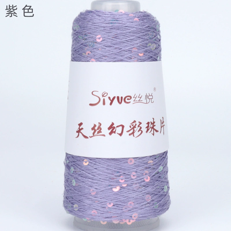 Пряжа Tencel (Siyue) с пайетками — для ручного вязания, цветная декоративная пряжа