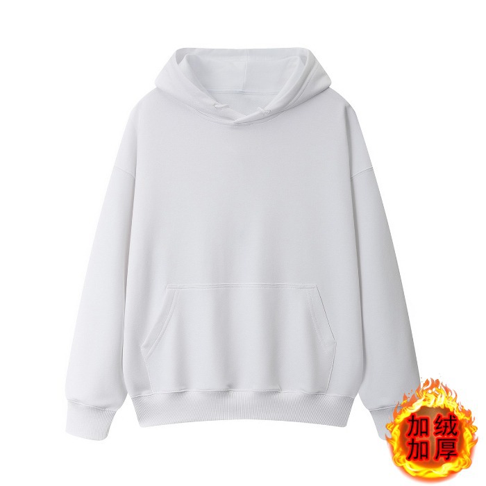 Cadena de comercio exterior transfronterizo suéter con capucha mujer hombre otoño e invierno marca de moda suelta color sólido todo fósforo más chaqueta de moda de terciopelo