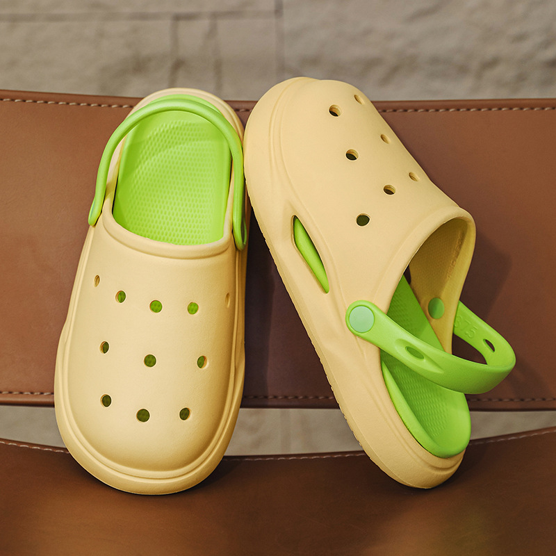 2025 verano nuevo estilo zapatos con agujeros color sólido simple casual suela suave resistente al desgaste pisando heces cómodas sandalias de playa para hombres y mujeres