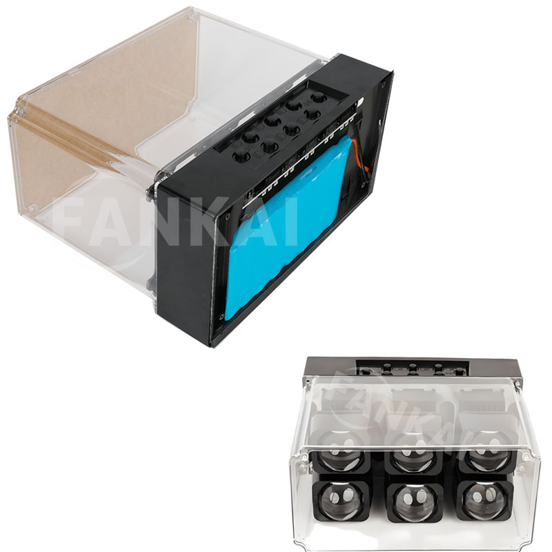 faro de automóvil lámpara de automóvil modificación LED doble luz lente caja de exhibición caja de prueba totalmente integrada batería recargable marco de exhibición