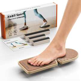 跨境木制拉筋板脚踝平衡板足部强化训练器单腿平衡板脚踝稳定板