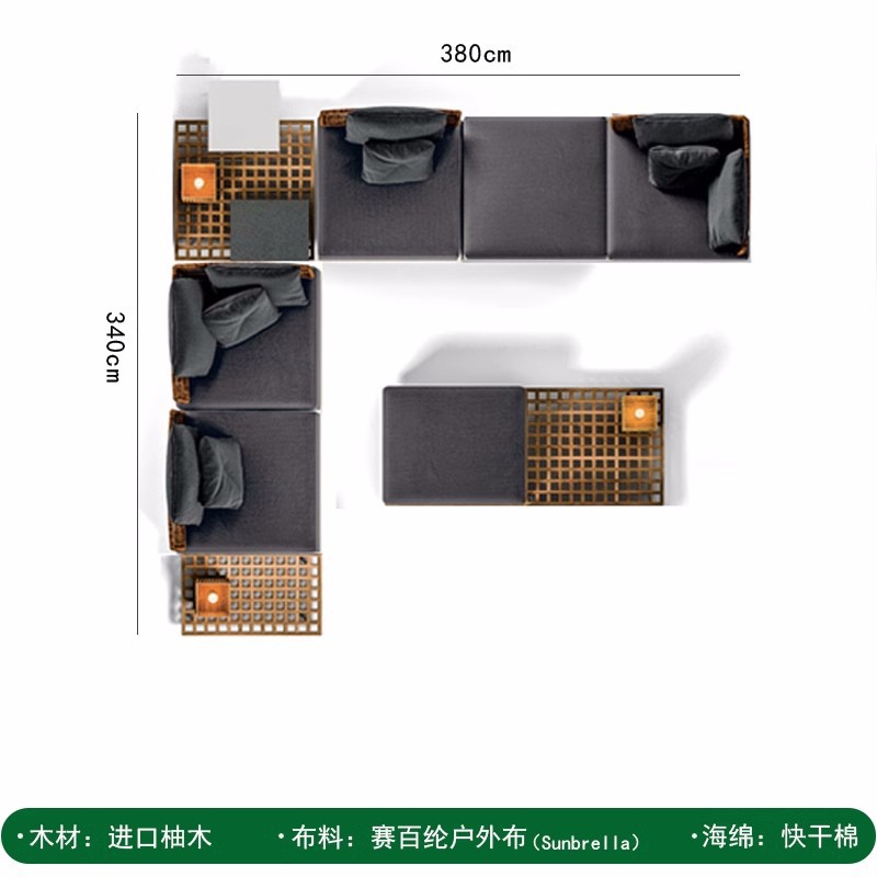 Combinación de sofá al aire libre Villa patio jardín ocio Silla de ratán diseñador modelo habitación al aire libre balcón muebles de ratán