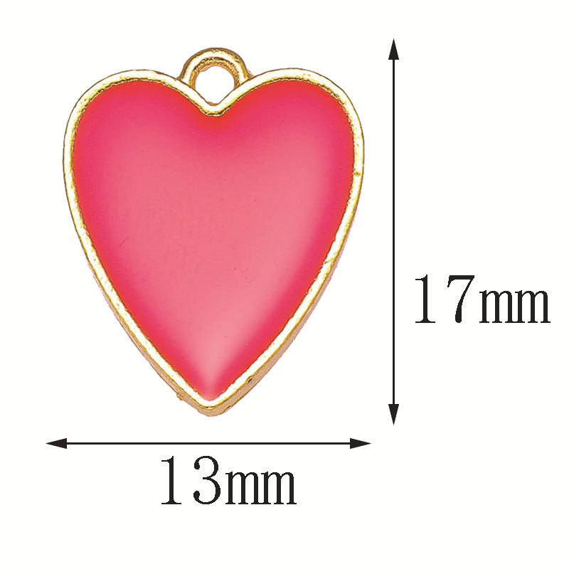 23g Weight 20 PCS/Package Alloy Multicolor Heart Shape Pendant DIY Ornament Accessories Bracelets Earrings