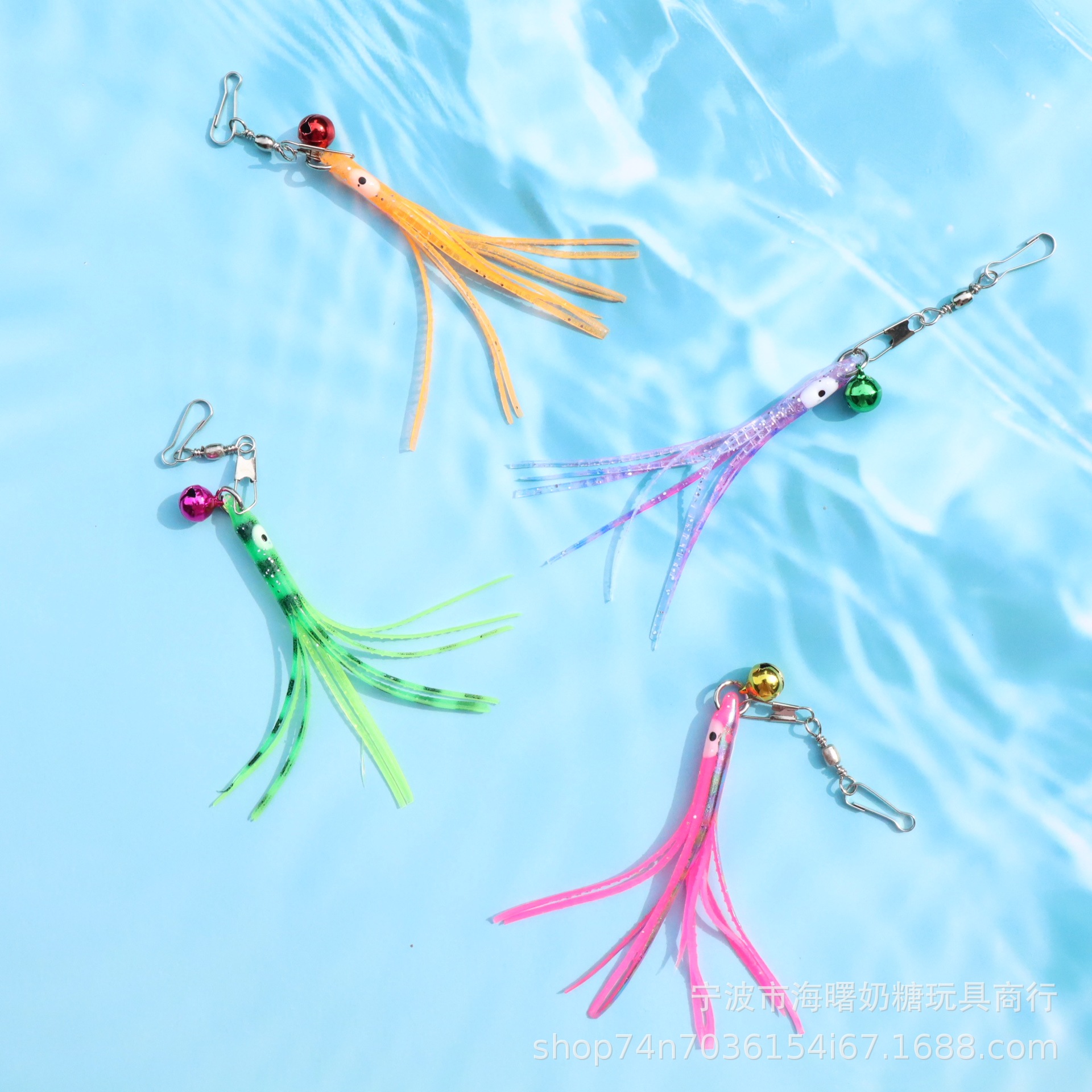 Silicone Little Octopus Cat Teaser Stick Replacement Head Shaking Tentacle Tassel Cat Toy Interactive Self-Entertainment Sound Pet Supplies