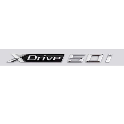 Car logo, Four-Wheel Drive Displacement Logo Side - xdrive50i-silver-new-model