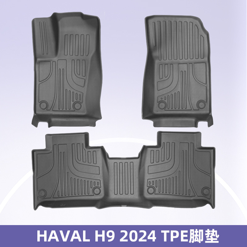 Aplicable a la Gran Muralla Haval H9 2024 + 3D todo el tiempo material TPE almohadilla de automóvil alfombra de suelo antisucio