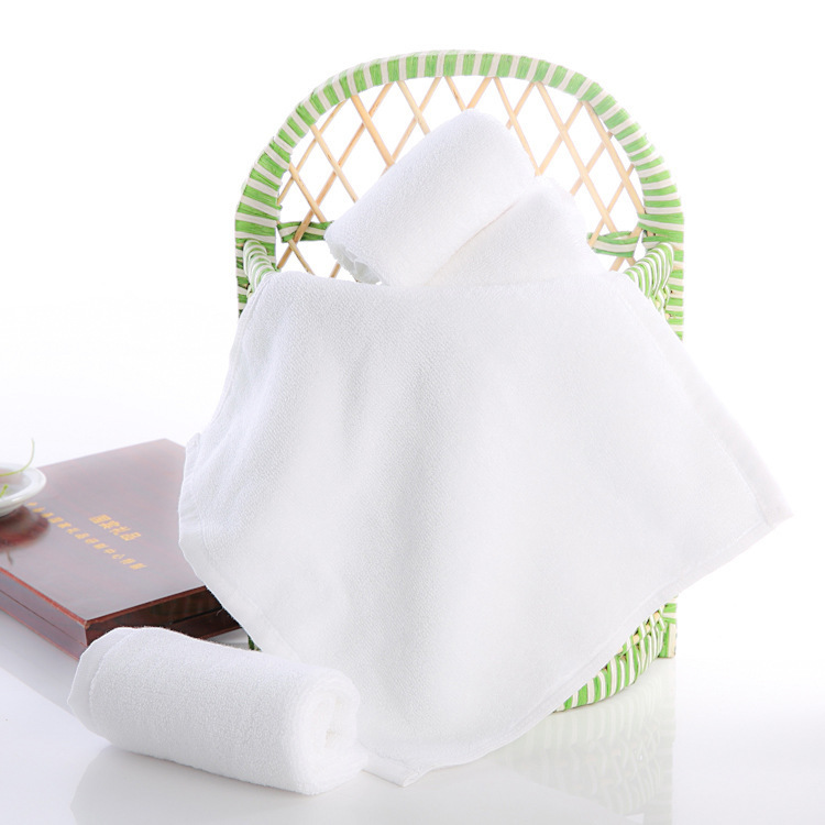 Hotel White small square soft absorbent source manufacturers embroidered logo aviation small towel household dishcloth